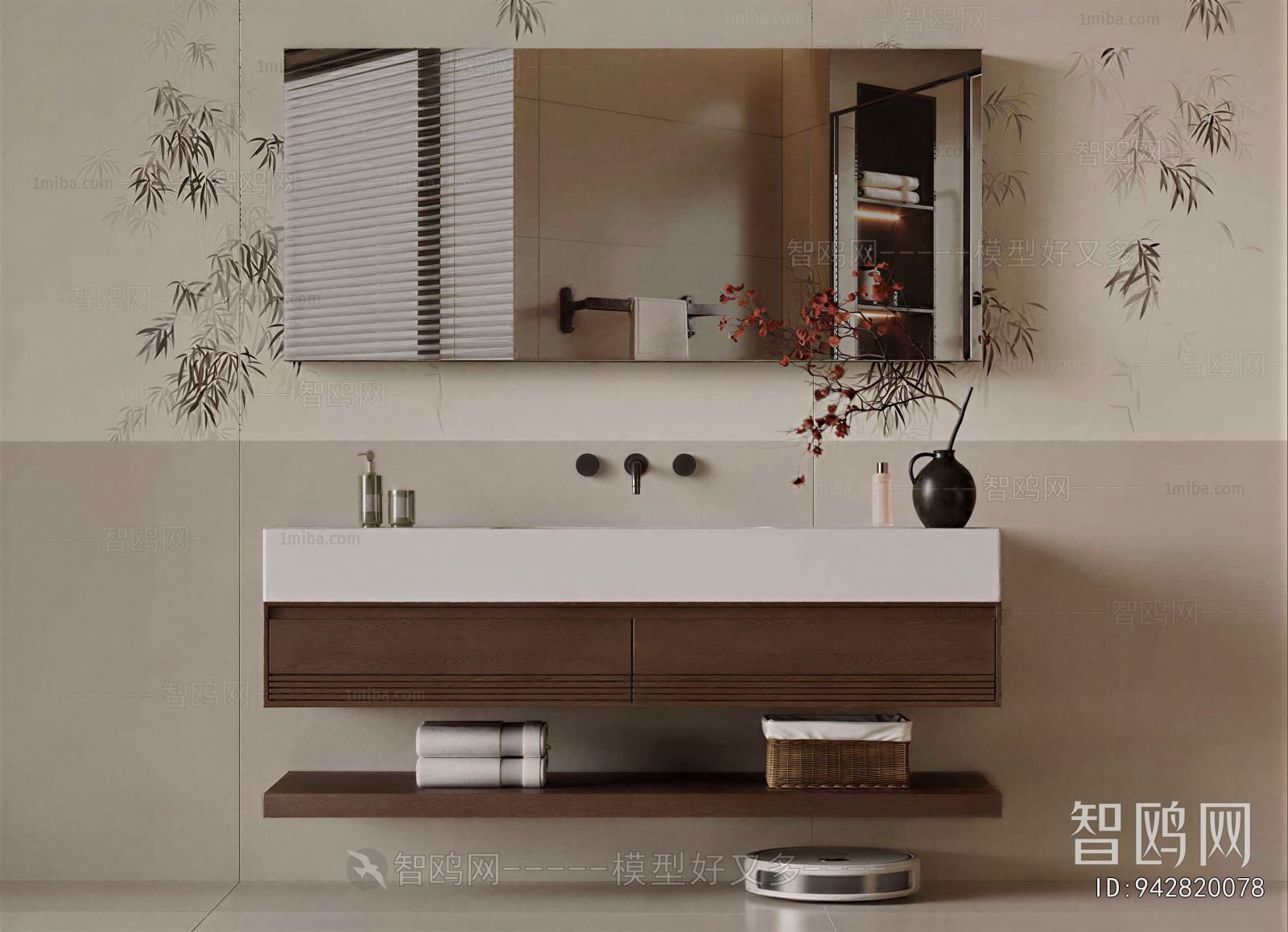 New Chinese Style Bathroom Cabinet