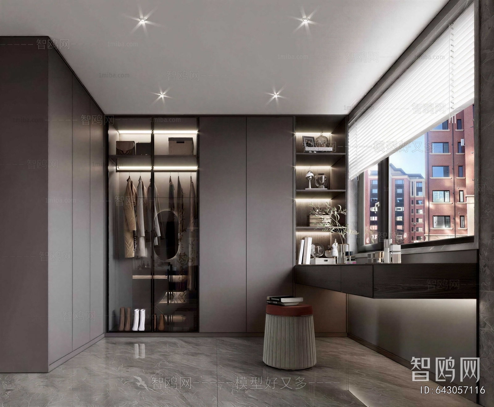 Modern Clothes Storage Area