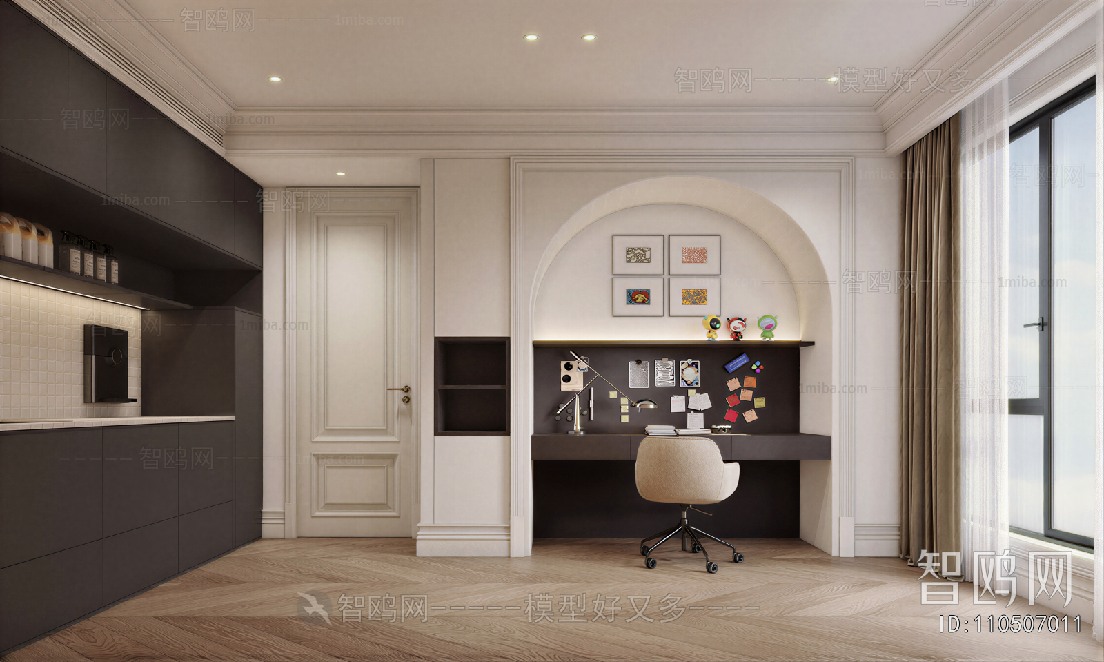 Simple European Style Study Space