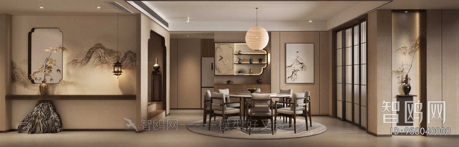 New Chinese Style Dining Room