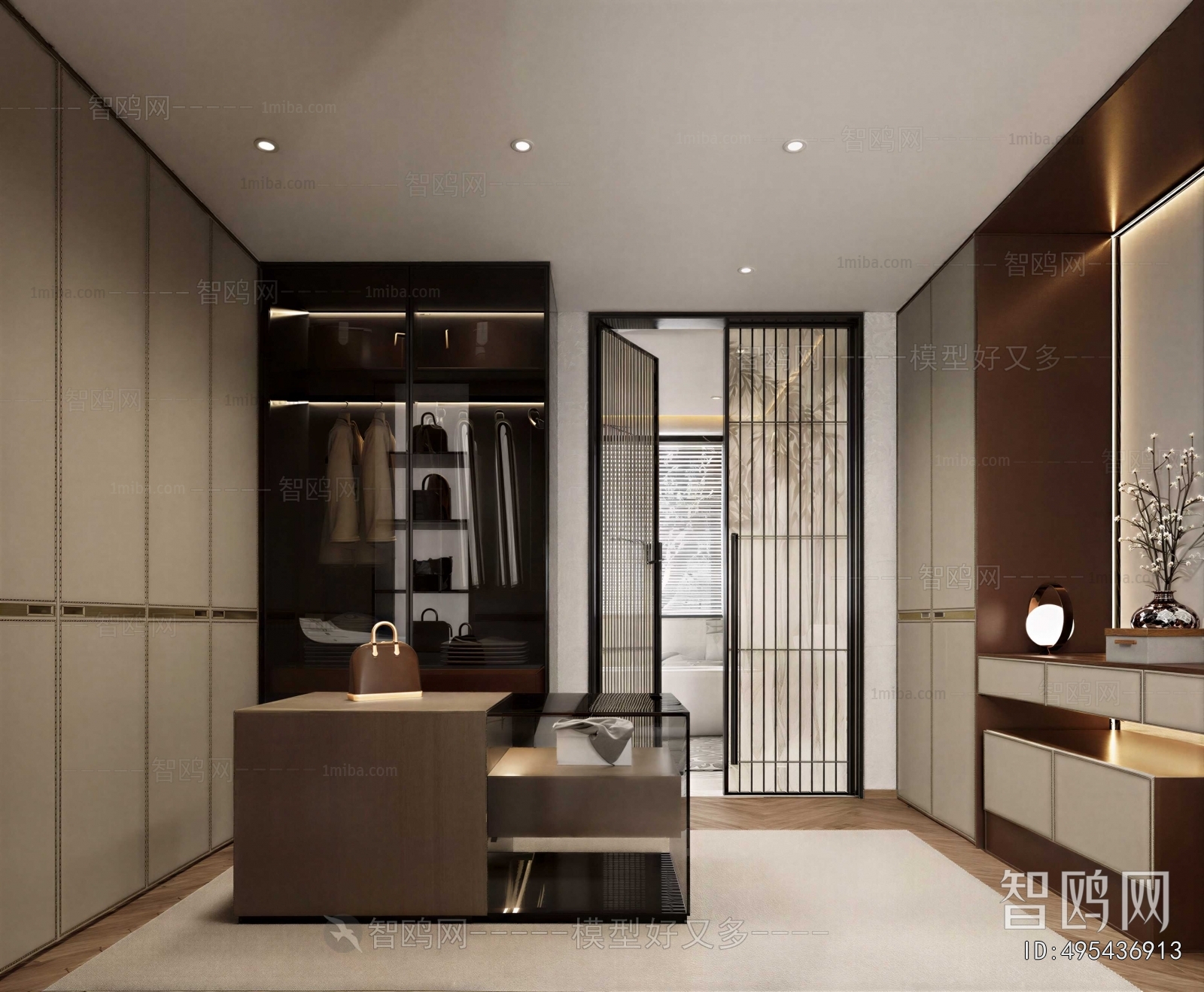 New Chinese Style Clothes Storage Area