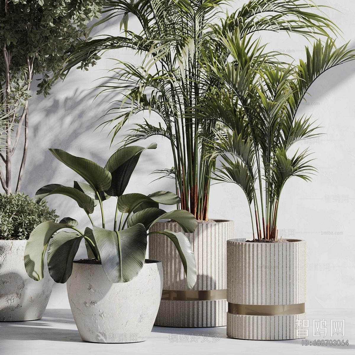 Modern Ground Green Plant Potted Plants