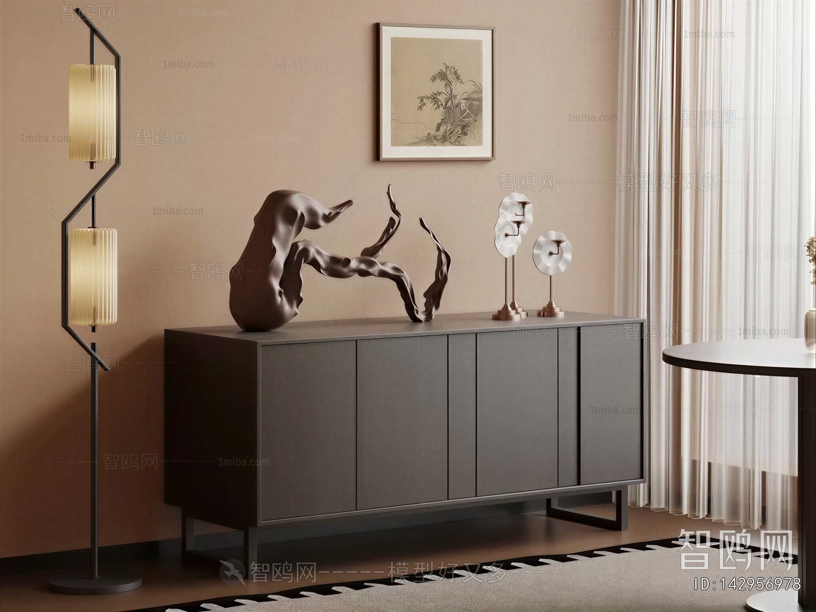 New Chinese Style Entrance Cabinet