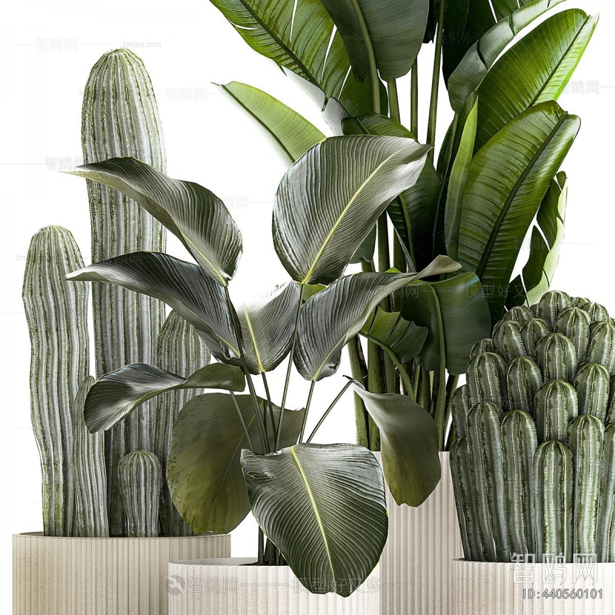 Modern Ground Green Plant Potted Plants