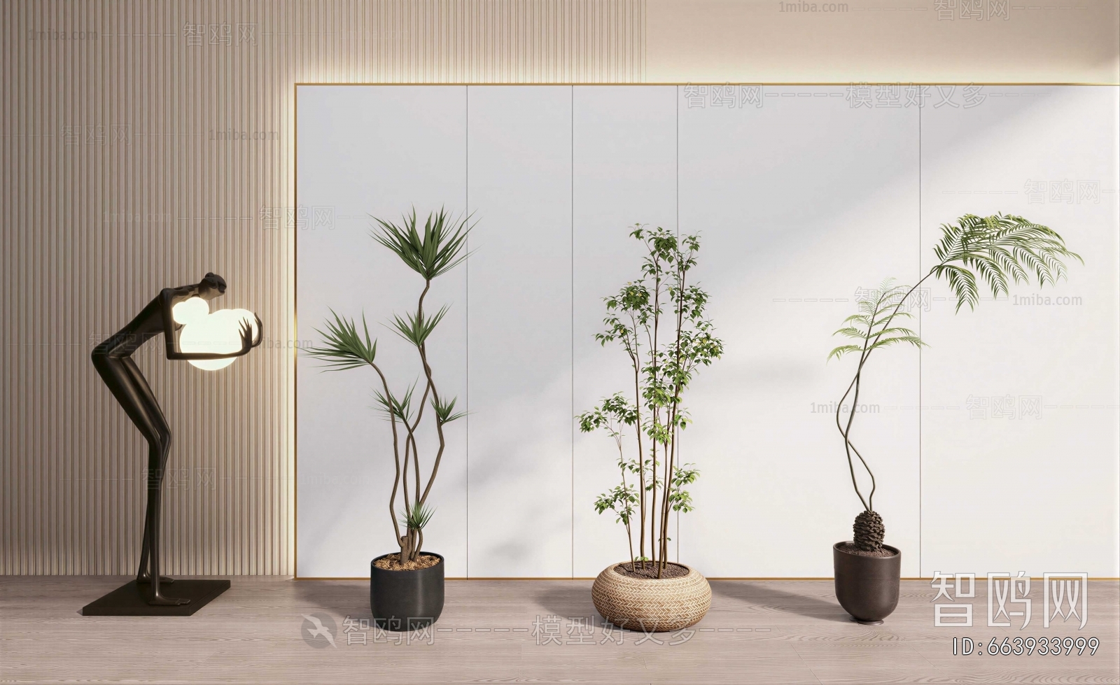 Modern Ground Green Plant Potted Plants