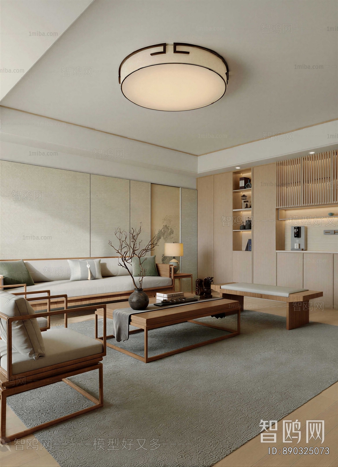 New Chinese Style A Living Room