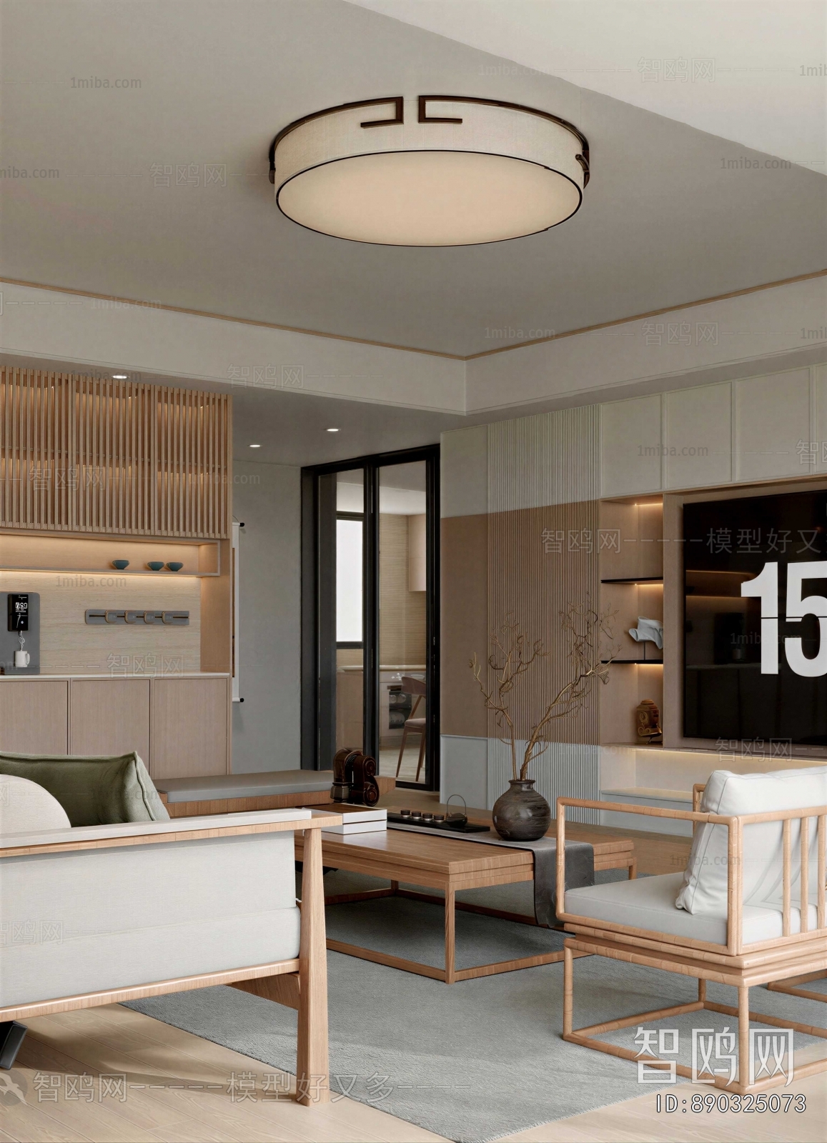 New Chinese Style A Living Room