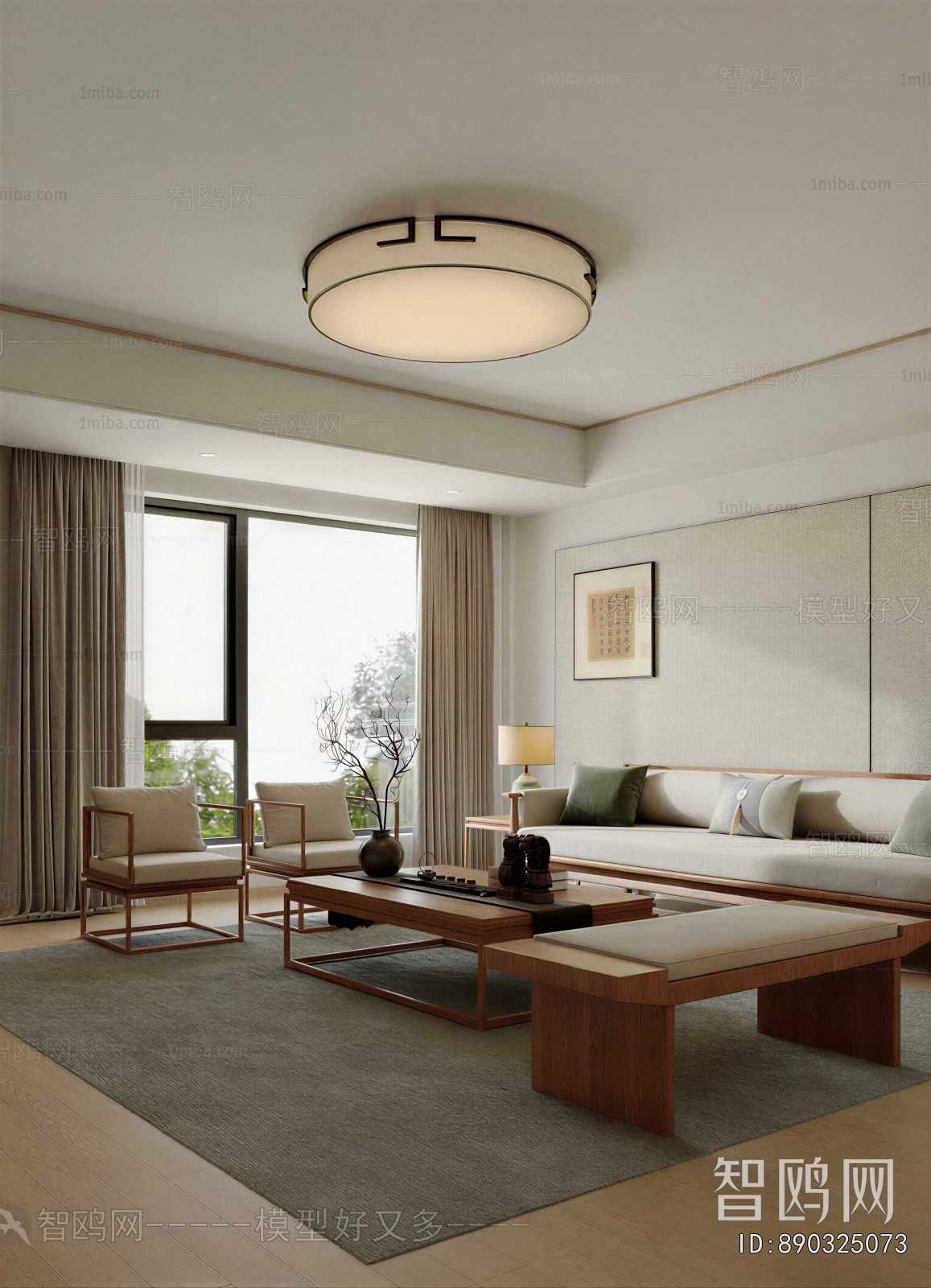 New Chinese Style A Living Room