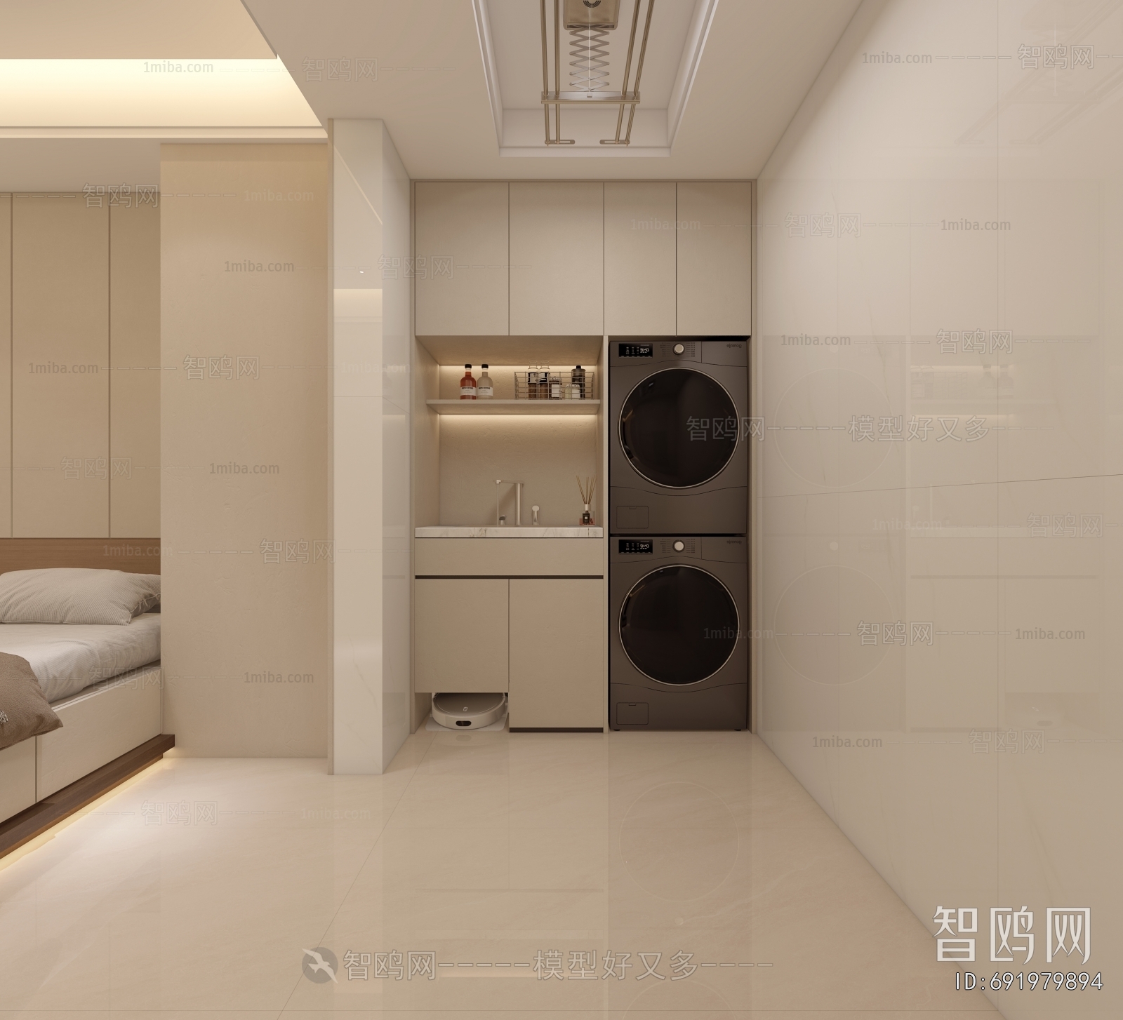 Modern Balcony Laundry Room