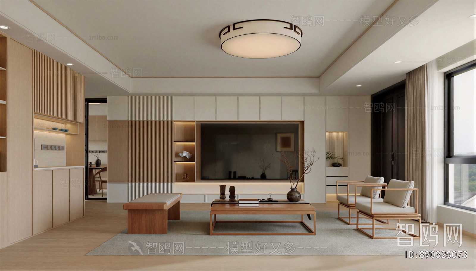 New Chinese Style A Living Room