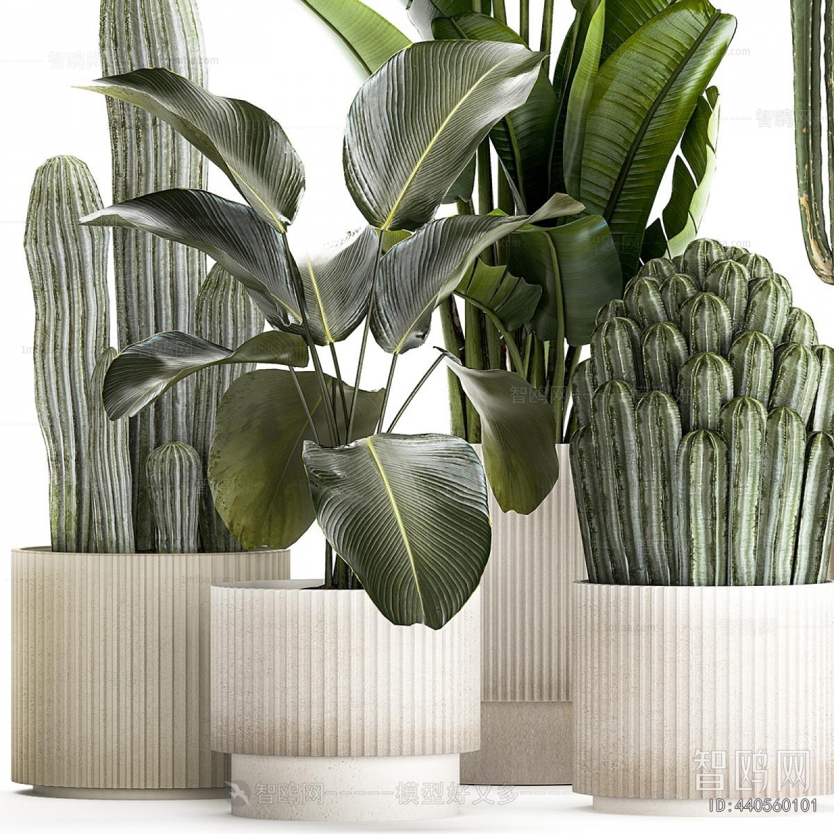 Modern Ground Green Plant Potted Plants