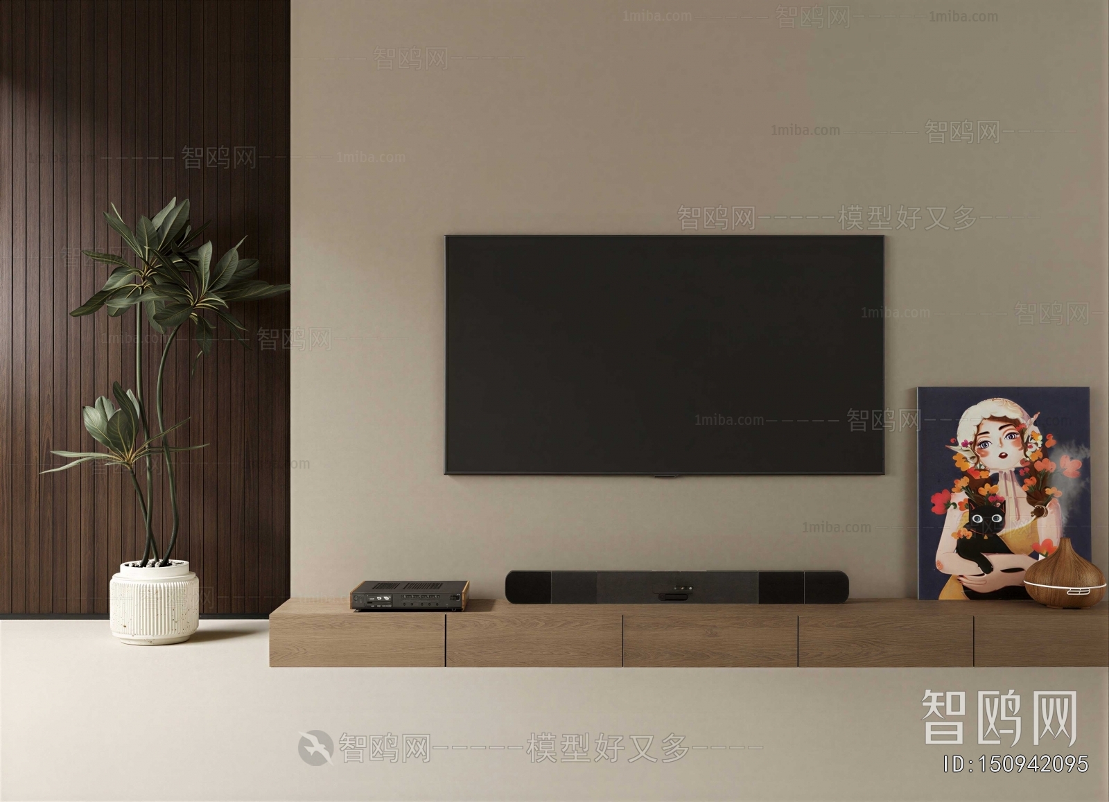 Wabi-sabi Style TV Cabinet