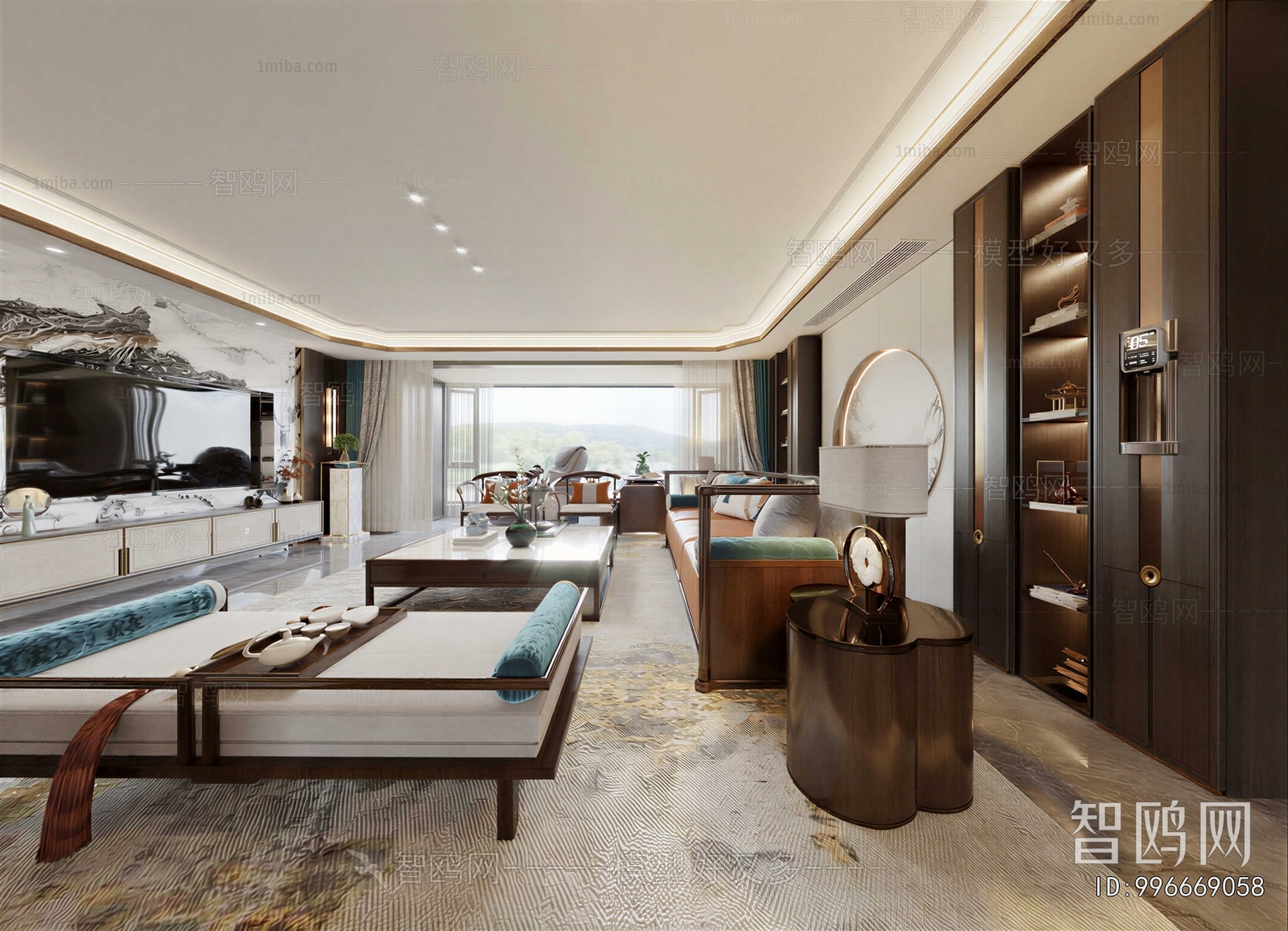 New Chinese Style A Living Room