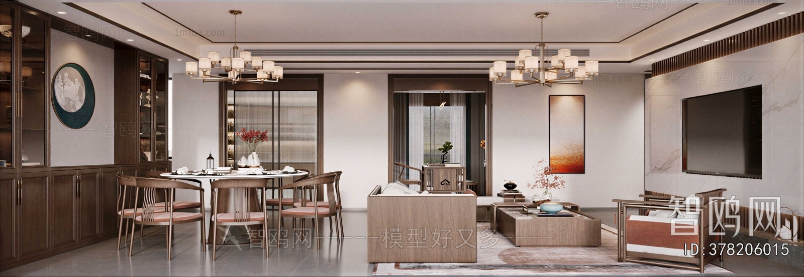 New Chinese Style A Living Room