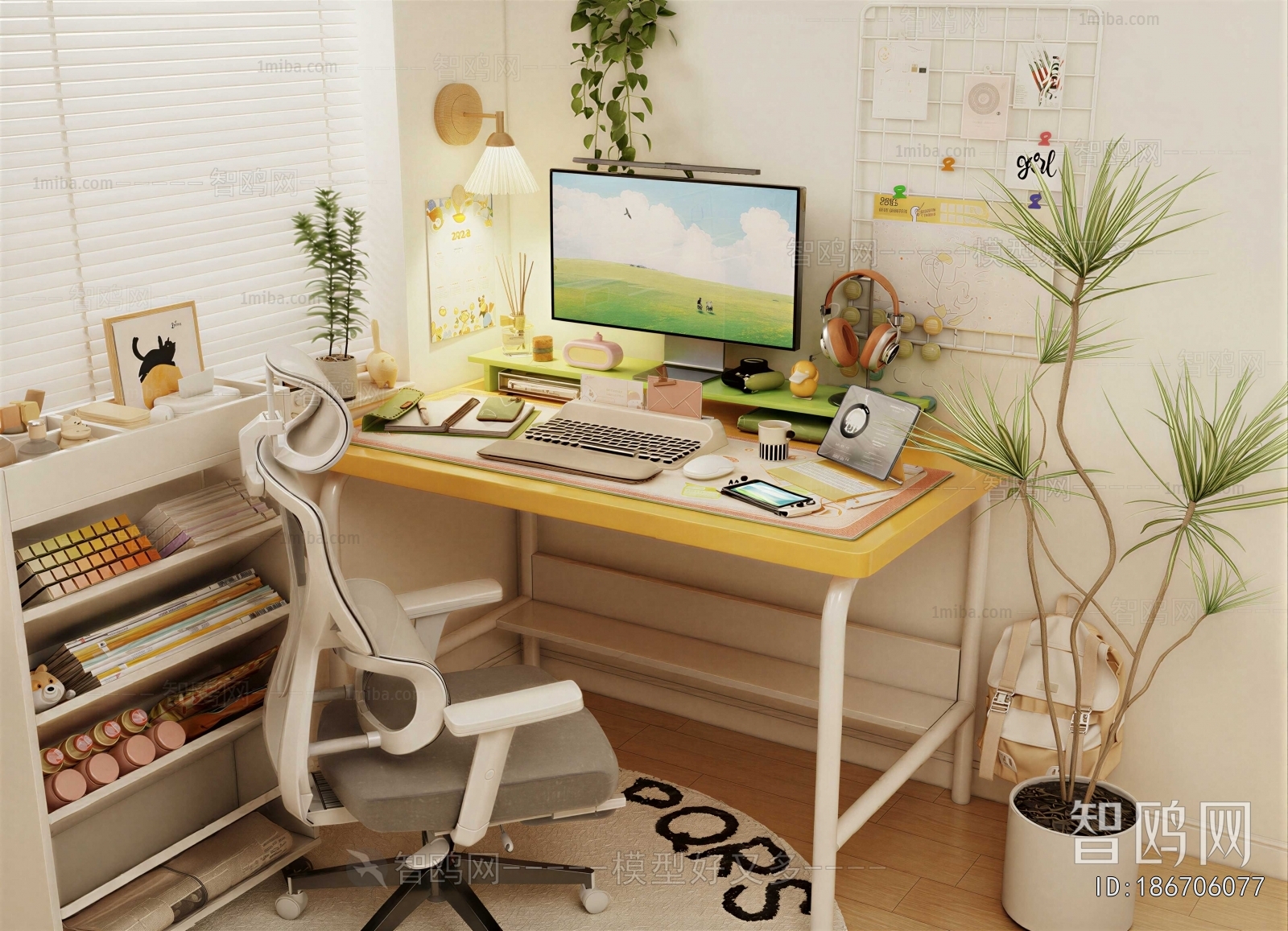Nordic Style Computer Desk And Chair