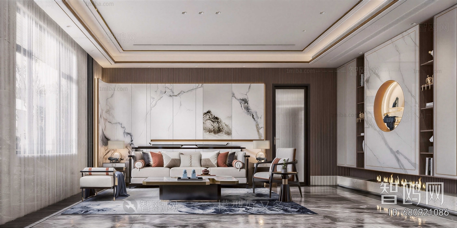 New Chinese Style A Living Room