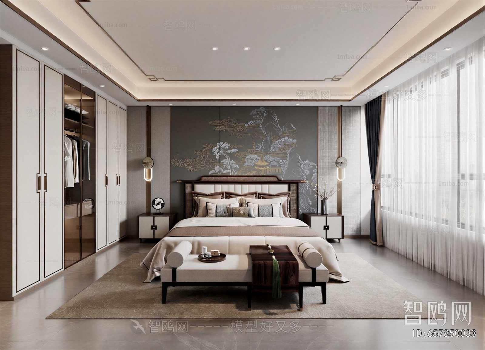 New Chinese Style Bedroom