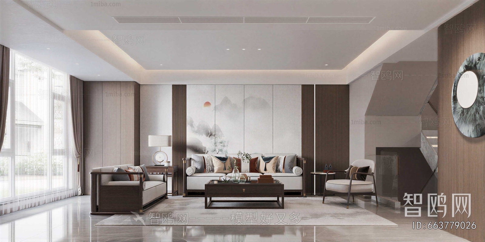 New Chinese Style A Living Room