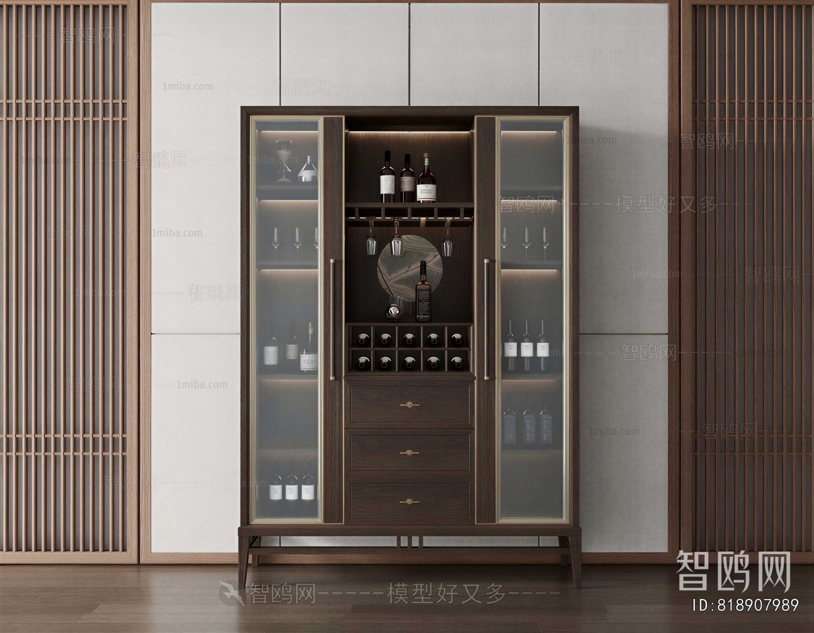 New Chinese Style Wine Cabinet