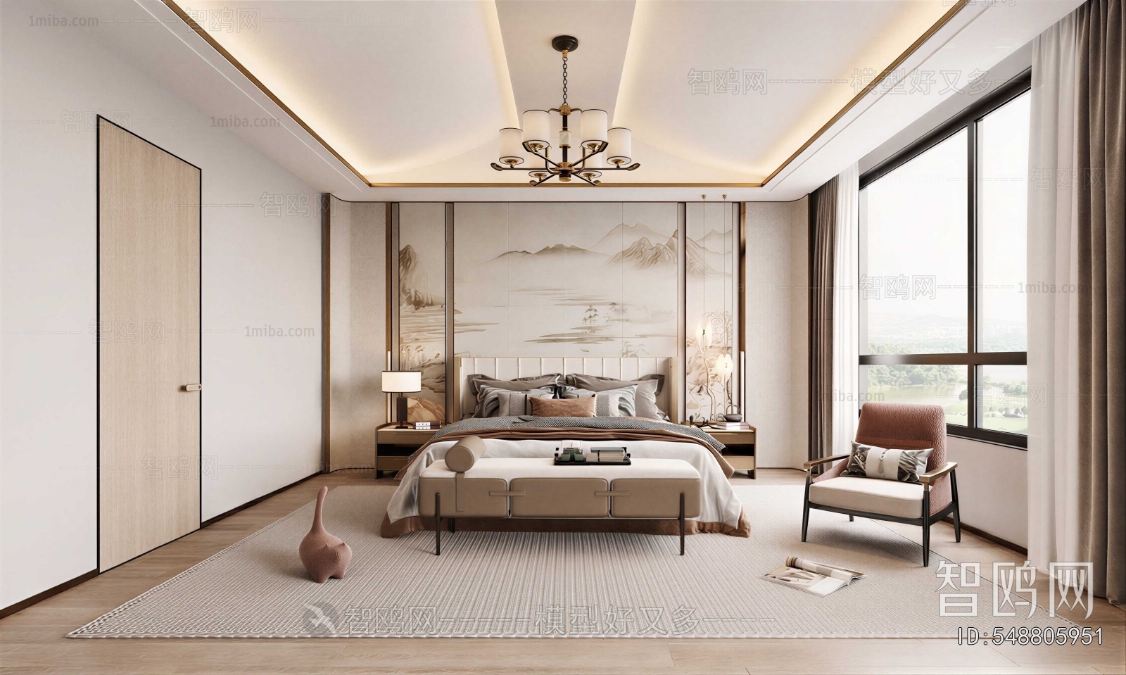 New Chinese Style Bedroom