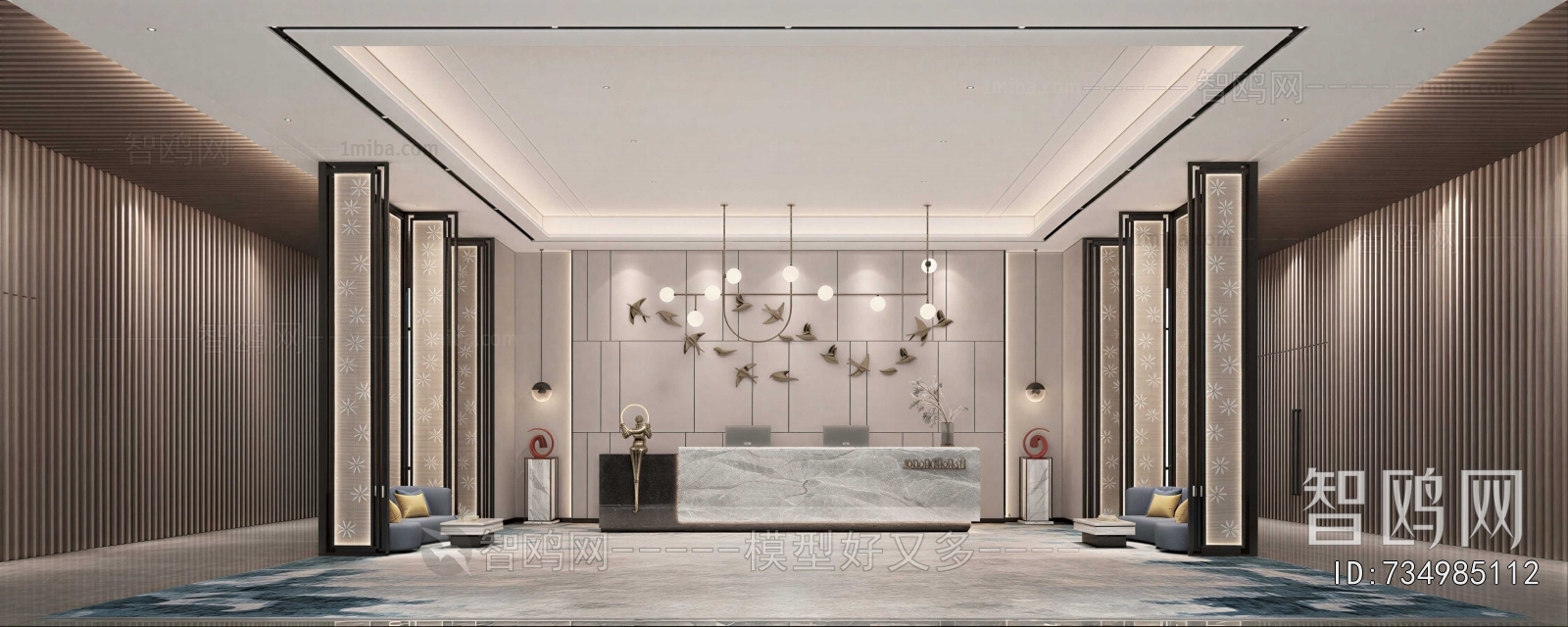 New Chinese Style Office Reception Desk