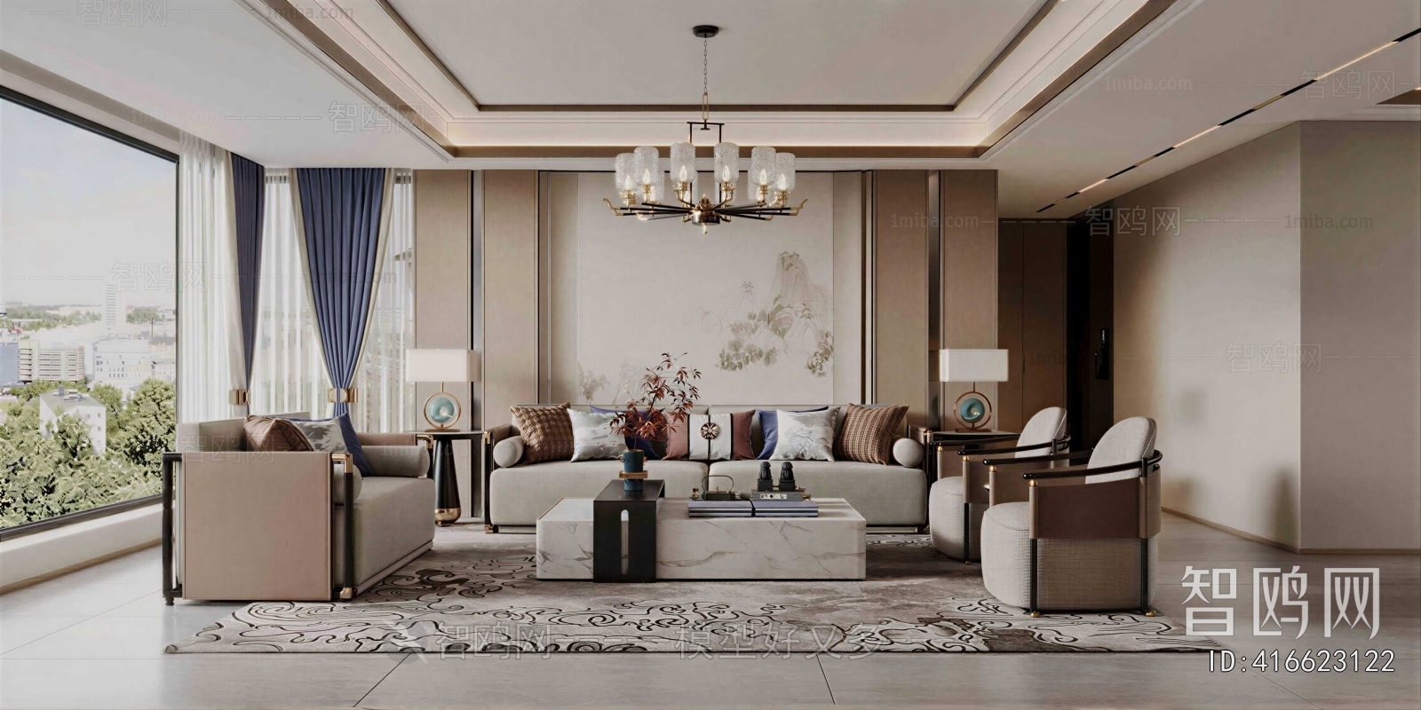 New Chinese Style A Living Room