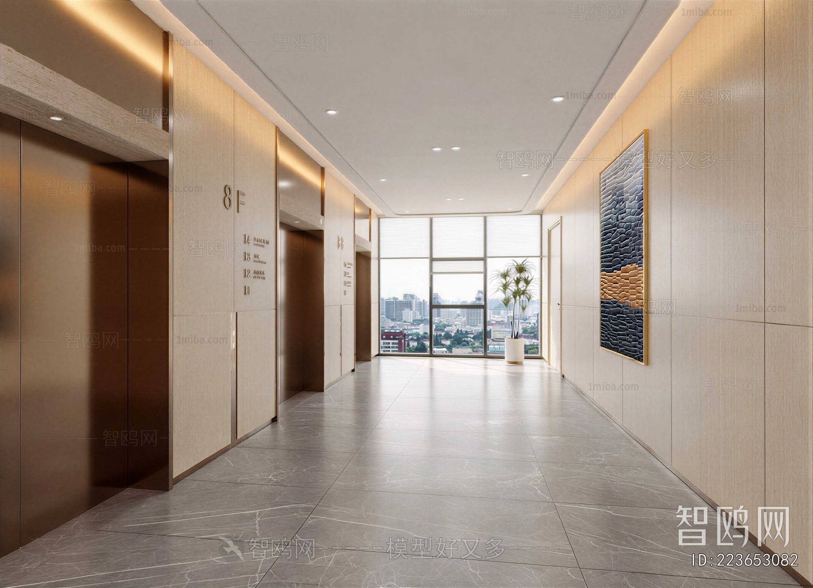 Modern Office Elevator Hall