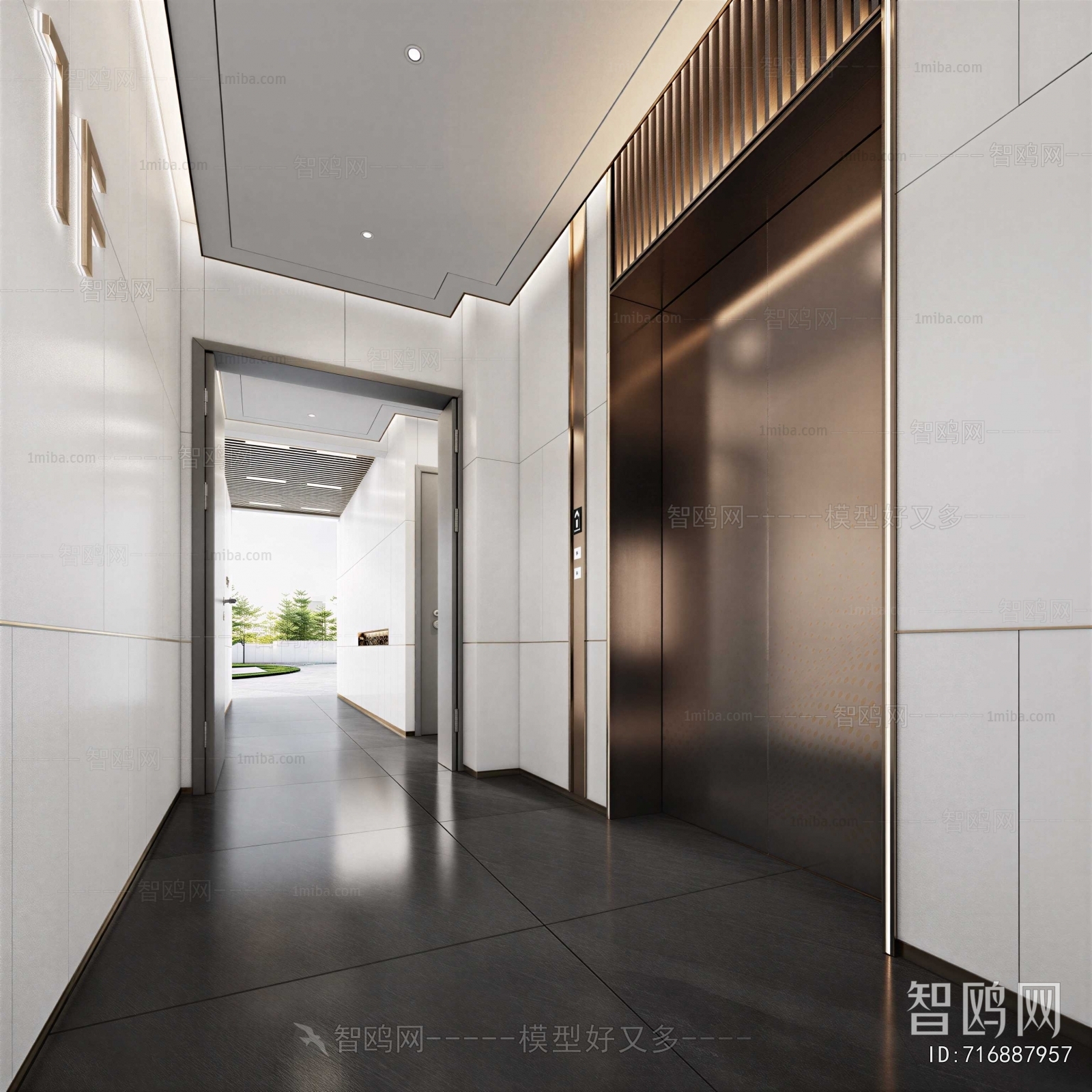 Modern Office Elevator Hall