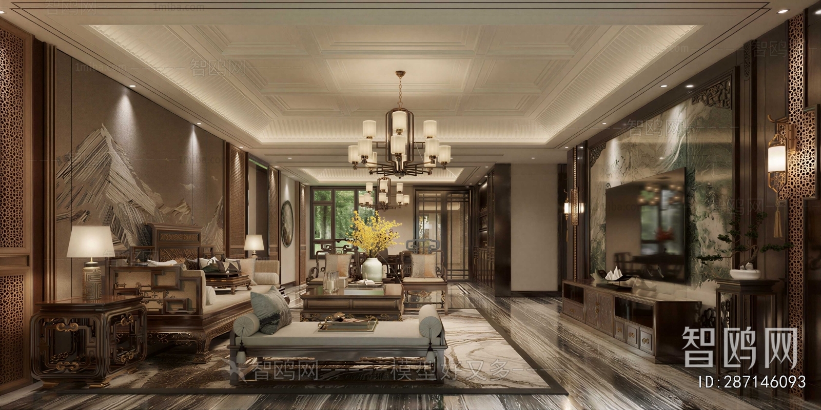 New Chinese Style A Living Room