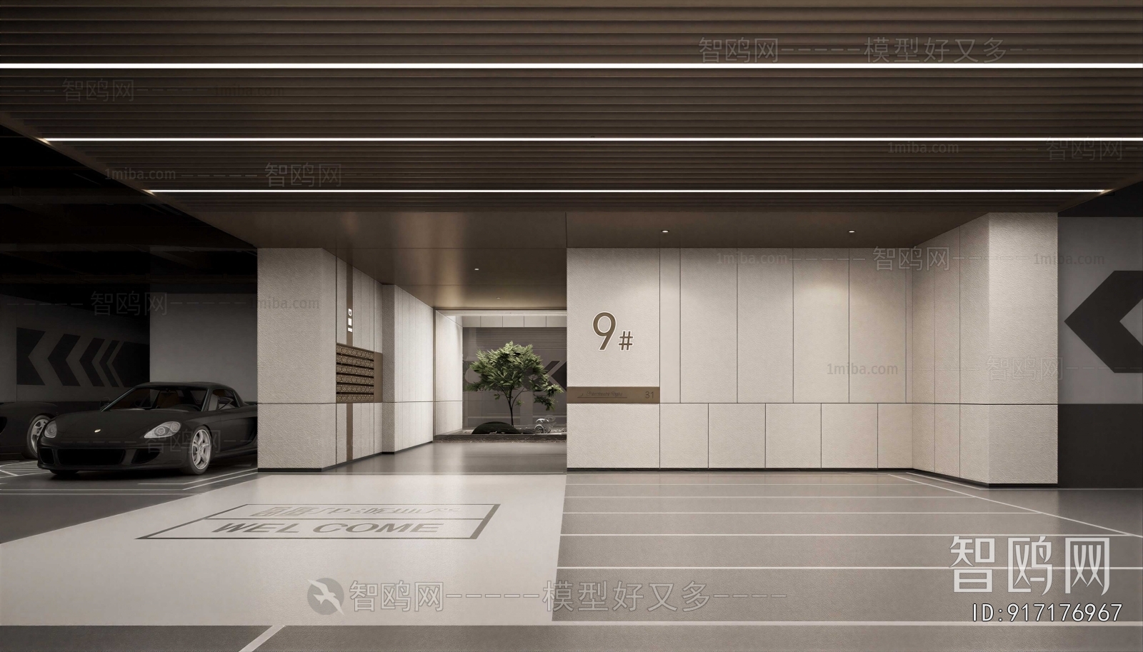 Modern Underground Parking Lot