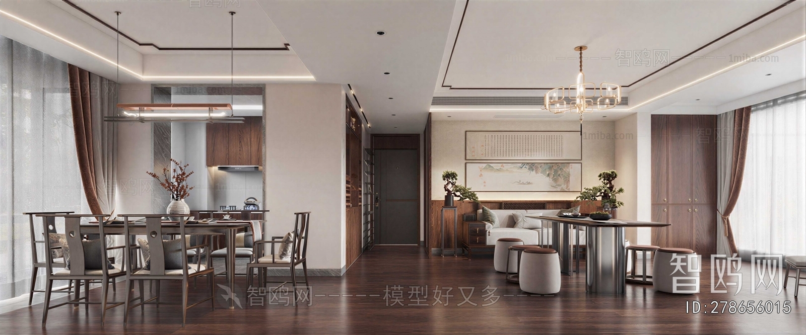 New Chinese Style A Living Room