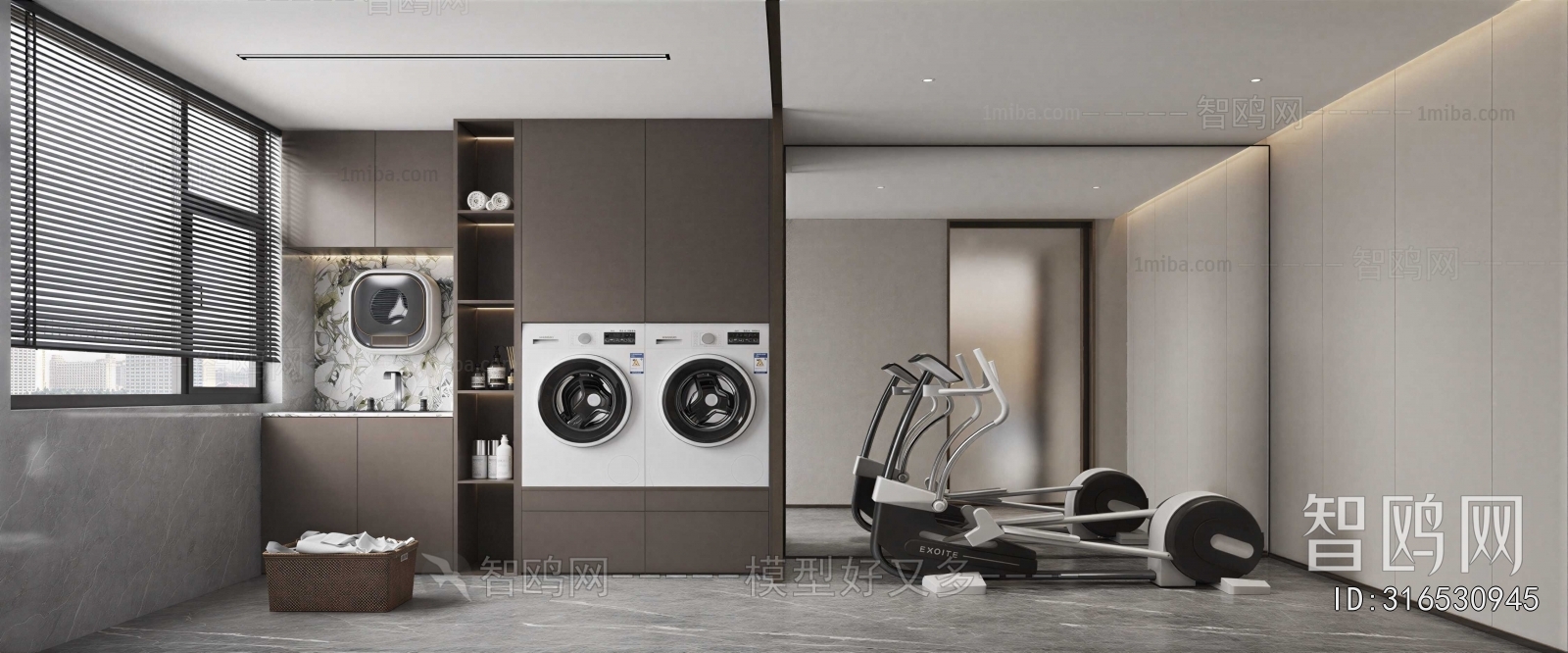 Modern Balcony Laundry Room