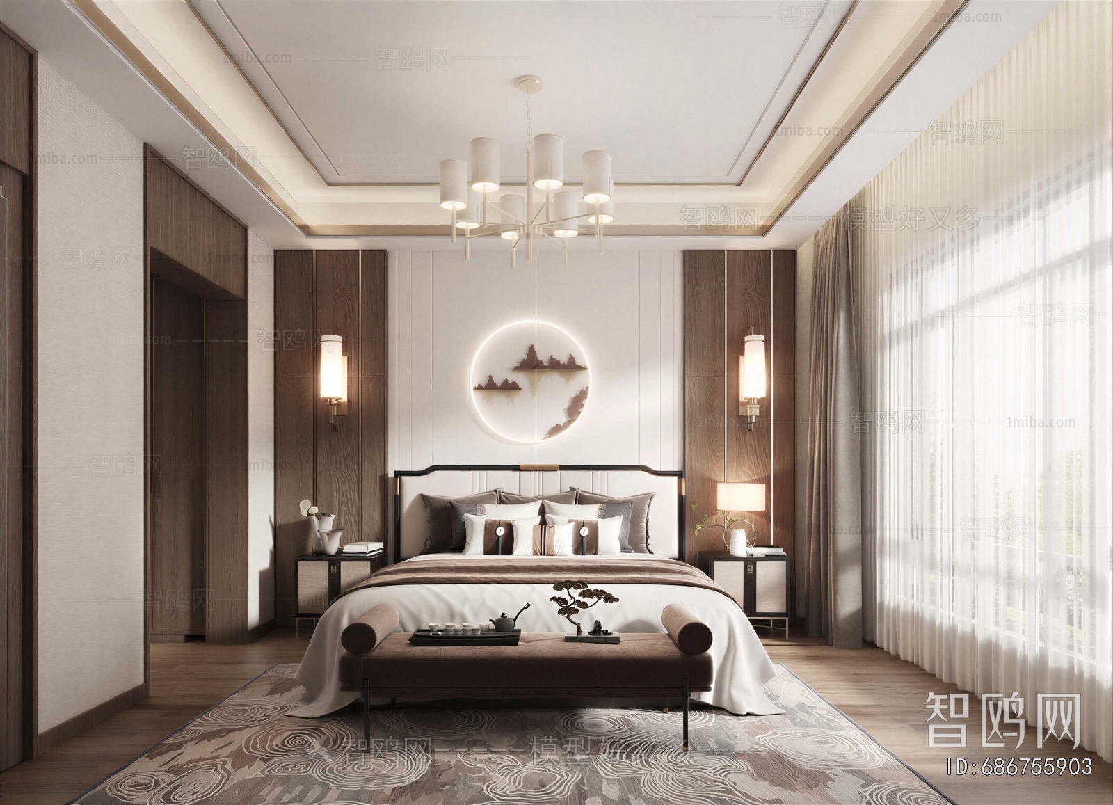 New Chinese Style Bedroom