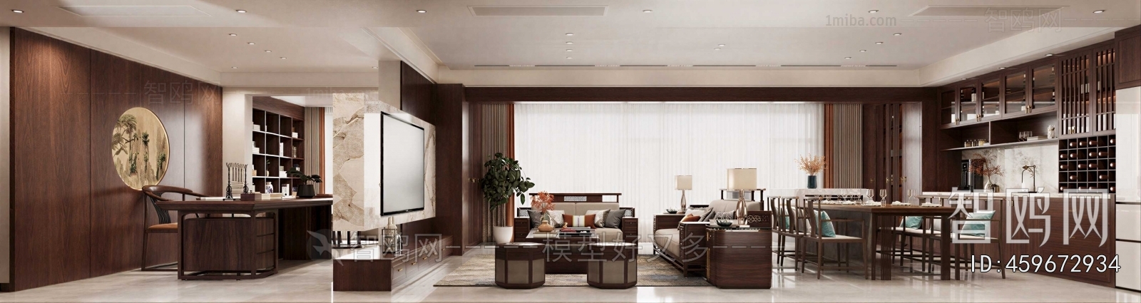 New Chinese Style A Living Room