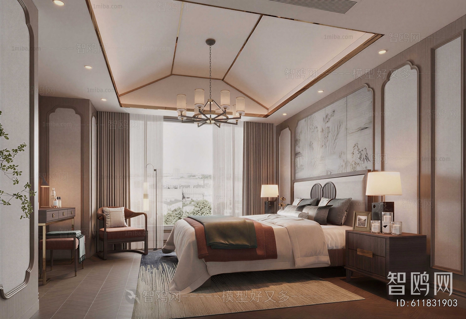 New Chinese Style Bedroom