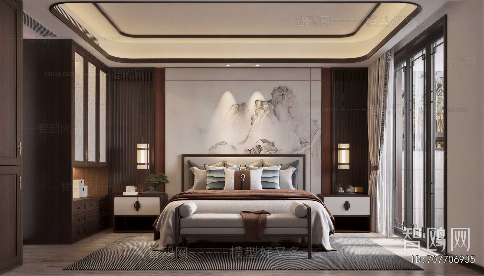 New Chinese Style Bedroom