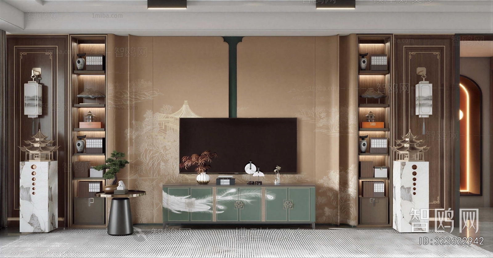 New Chinese Style TV Wall