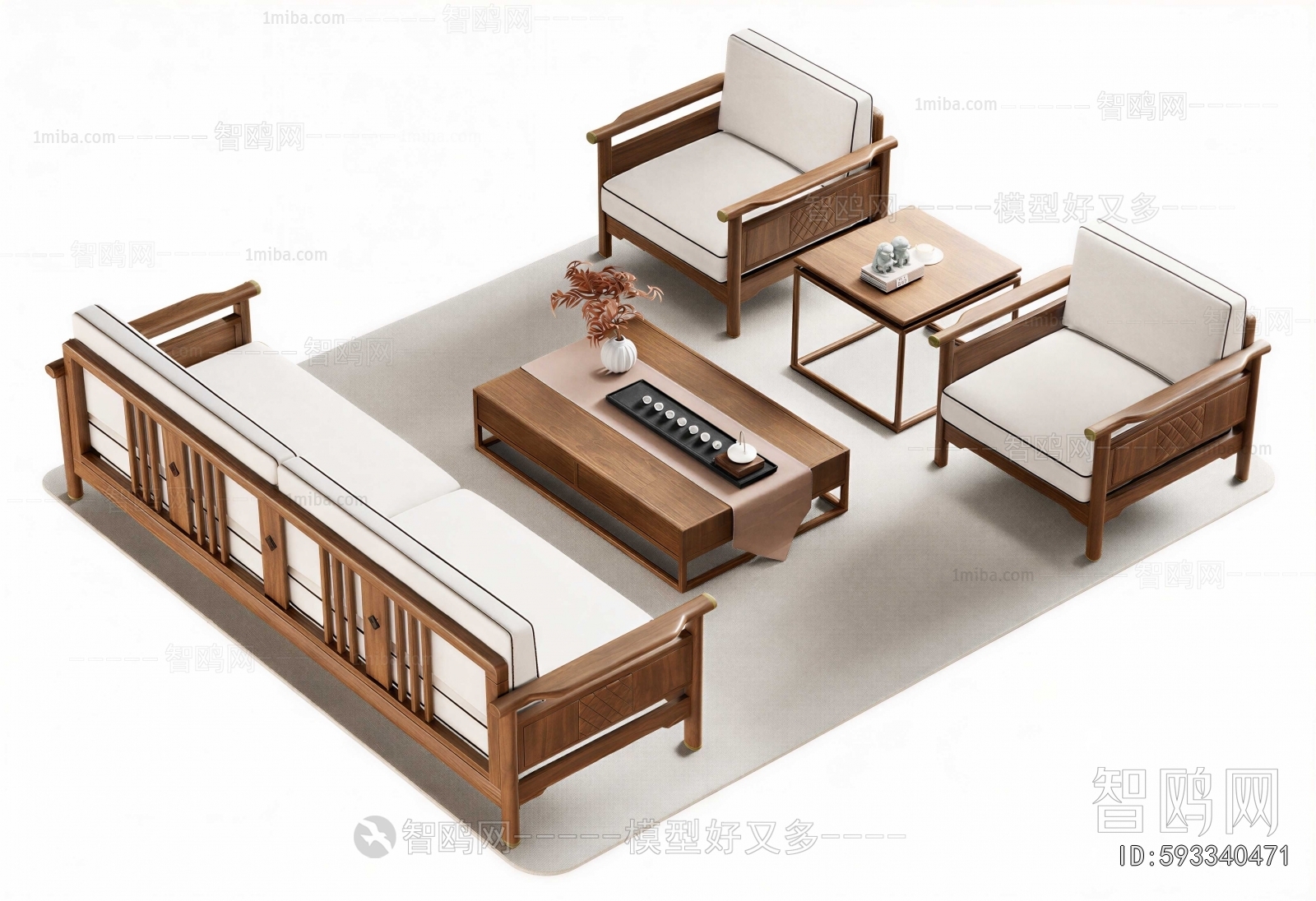 New Chinese Style Sofa Combination