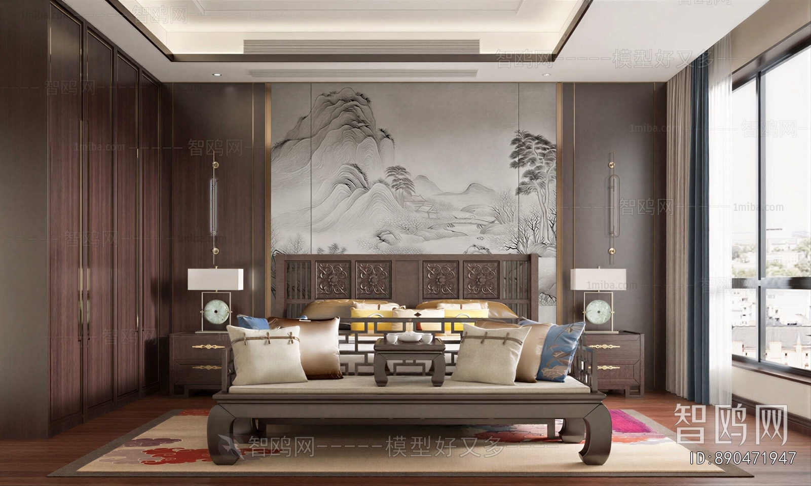 New Chinese Style Bedroom