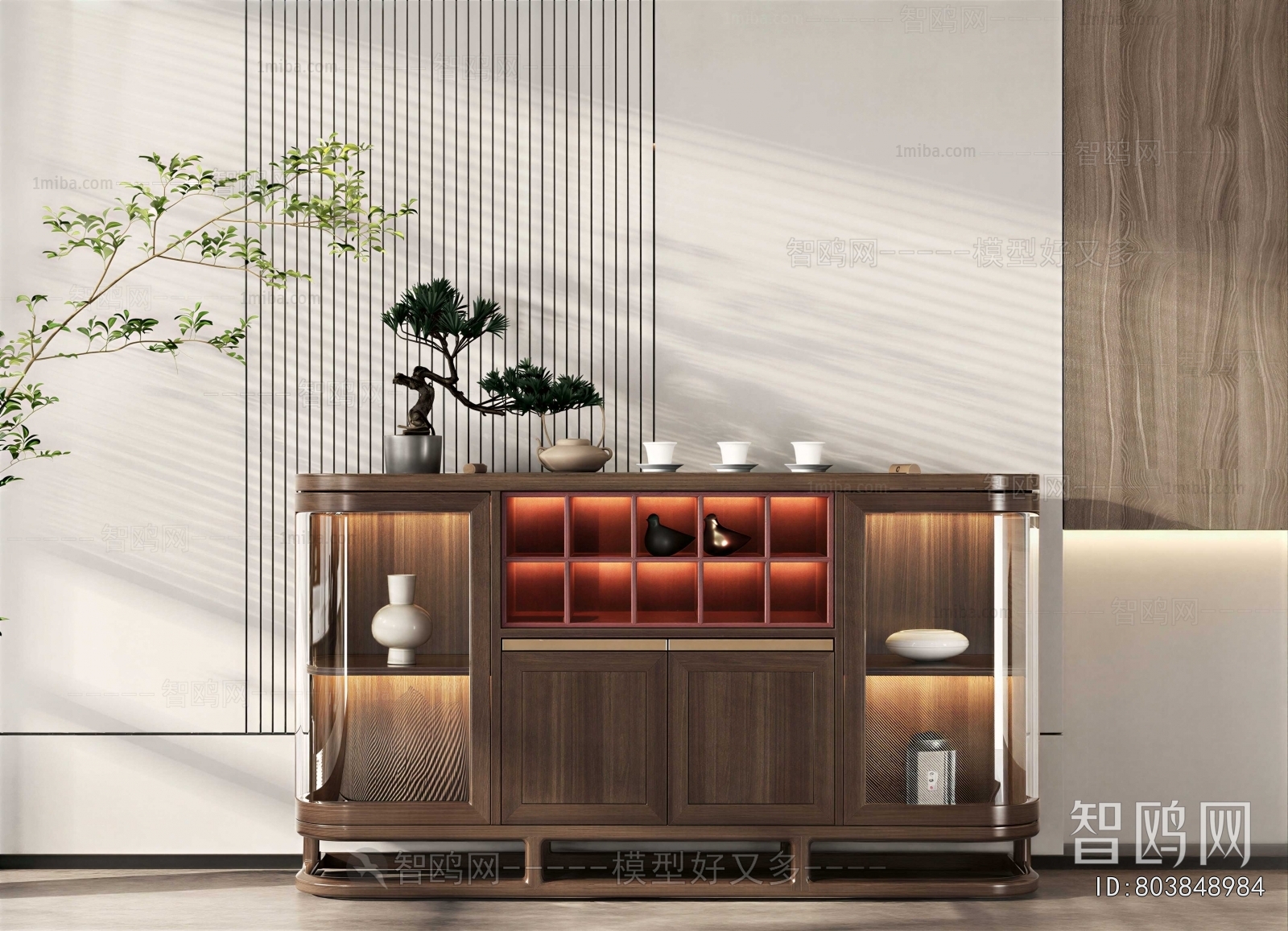 New Chinese Style Side Cabinet