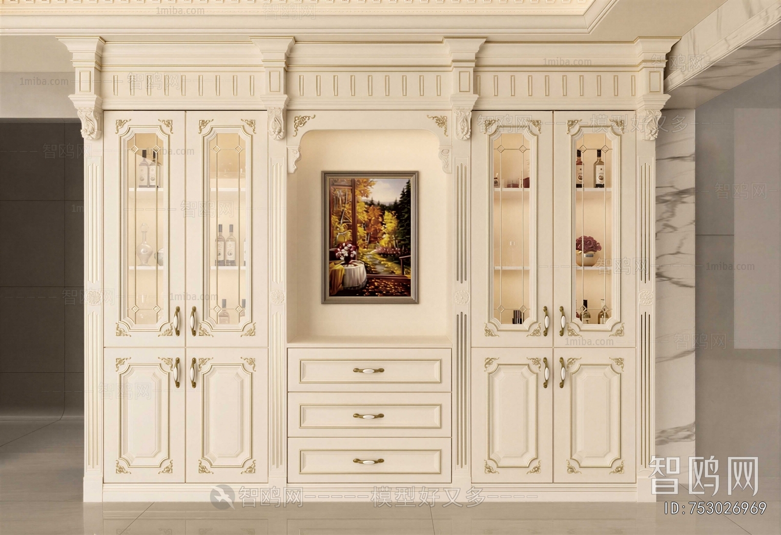 French Style Wine Cabinet