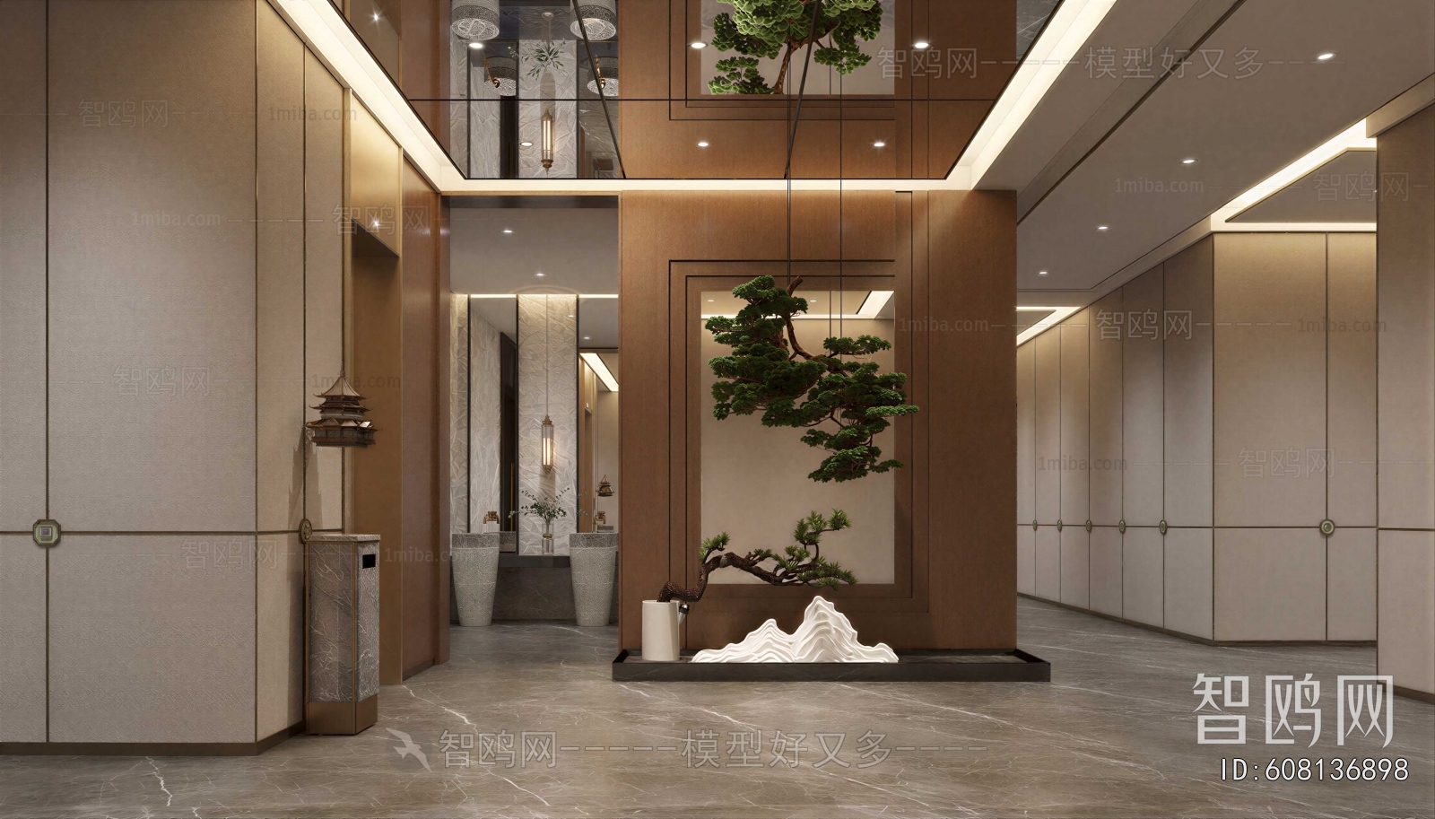 New Chinese Style Elevator Hall