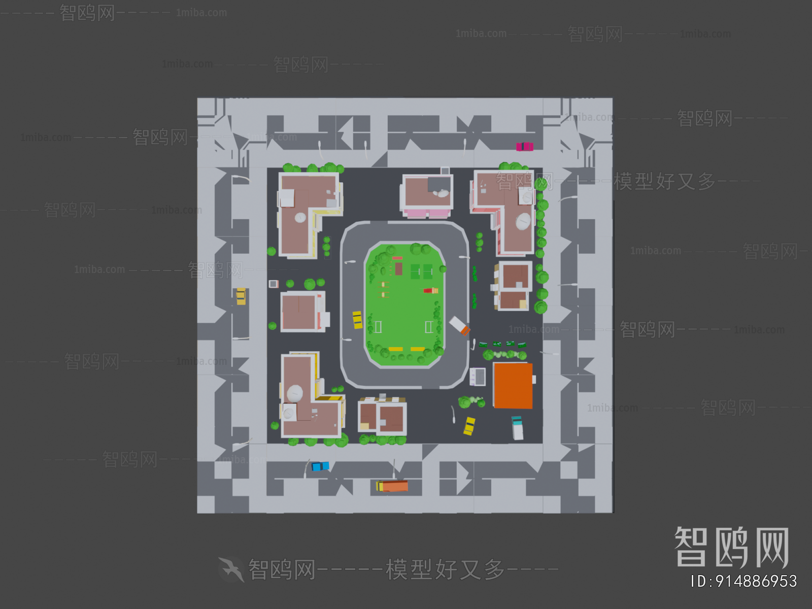 Modern Architectural Bird's-eye View Planning