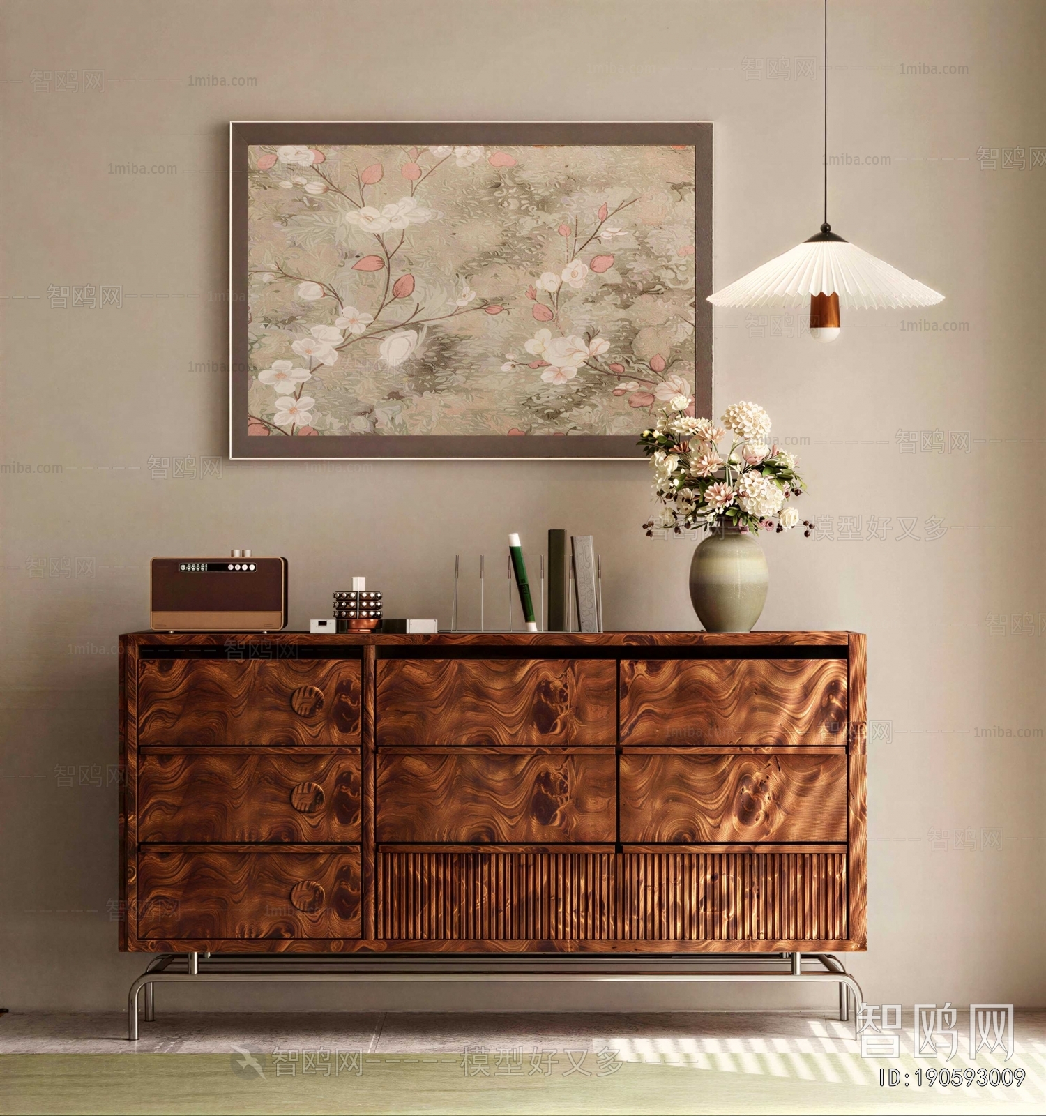 Wabi-sabi Style Side Cabinet