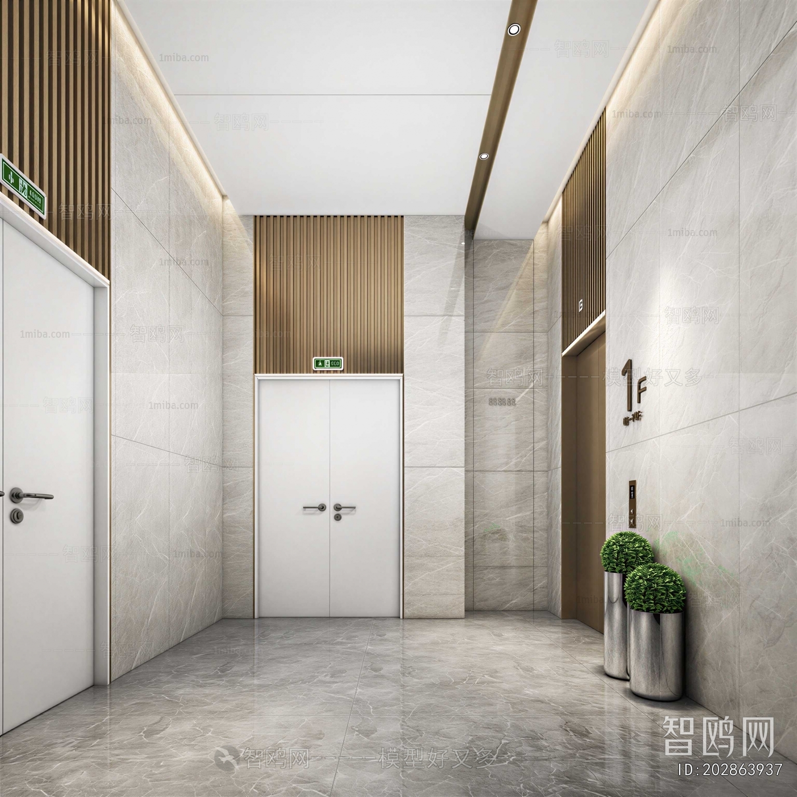 Modern Office Elevator Hall