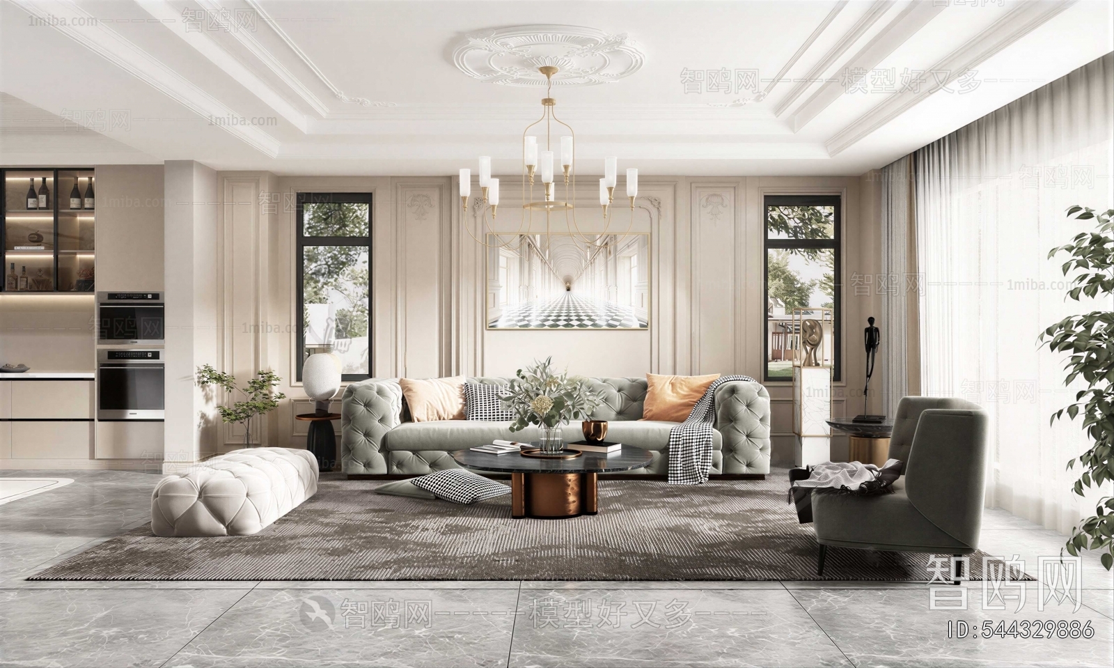 Simple European Style A Living Room