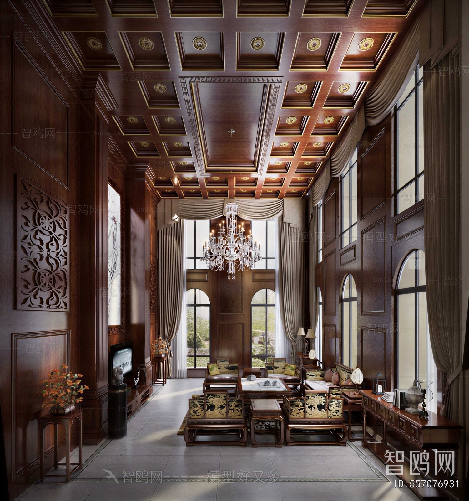 New Chinese Style A Living Room