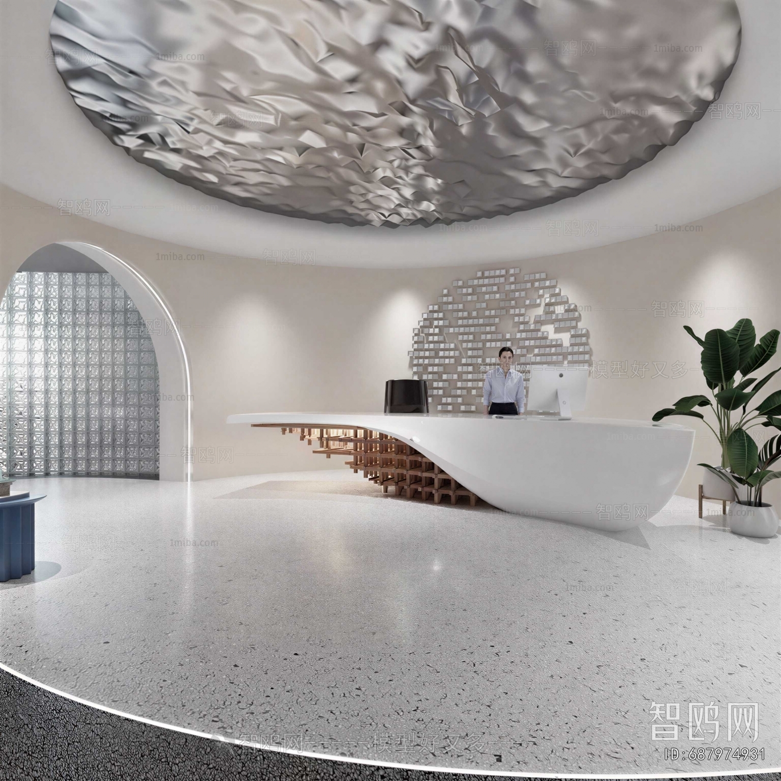 Modern Office Reception Desk