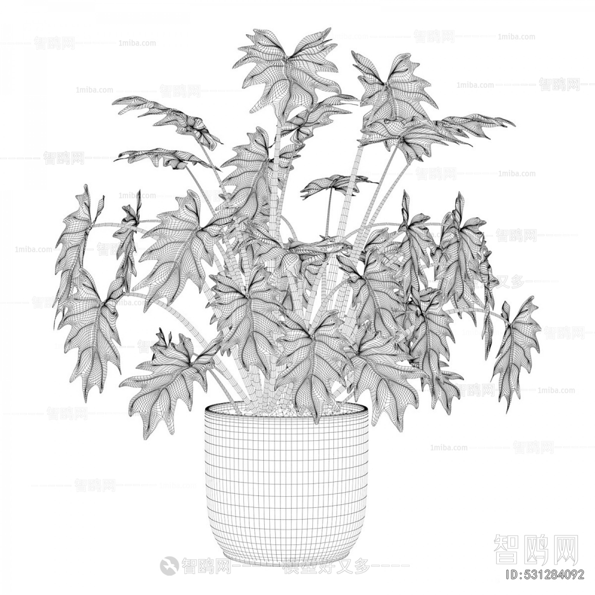 Modern Potted Green Plant