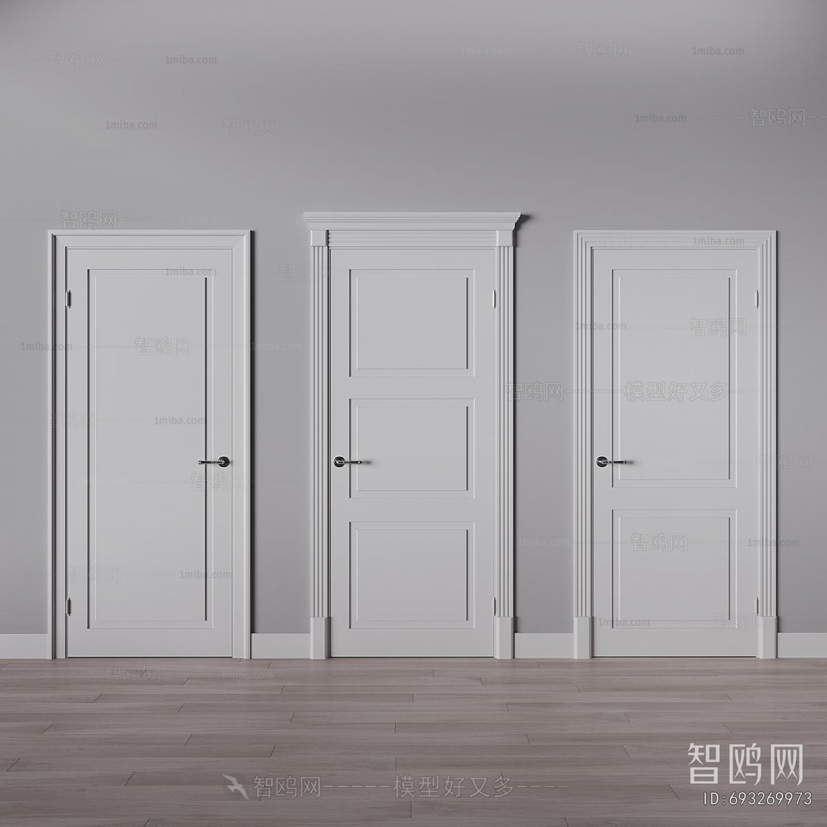 Simple European Style Single Door